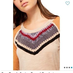 Free People Multicolor Knit Detail Top